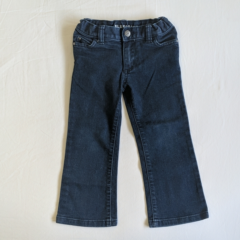 blueprint sears dark wash boot cut denim jeans 3T toddler girls